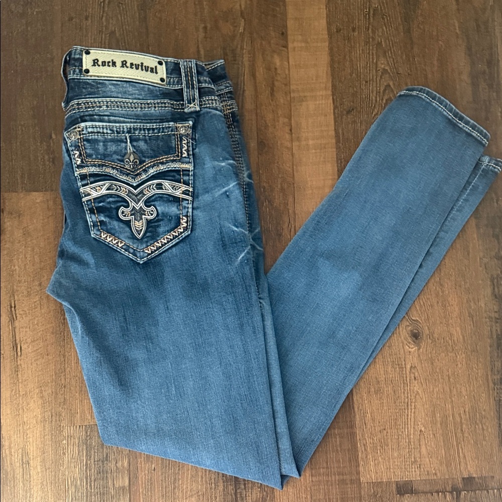 Rock Revival Straight Leg Jeans in Blue